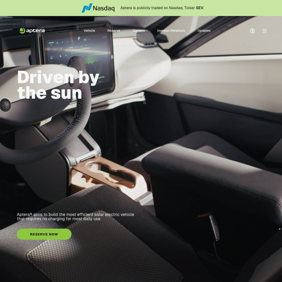 aptera.us homepage screenshot