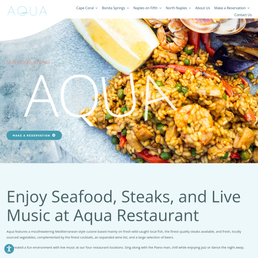 aquafifth.com homepage screenshot