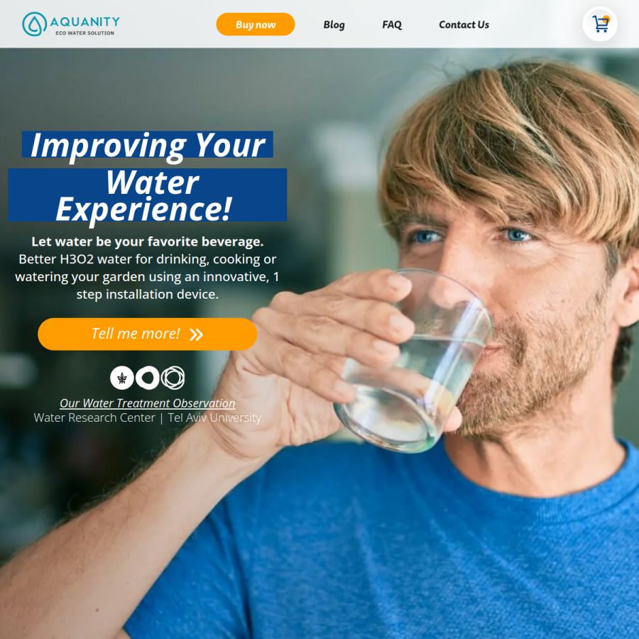 aquanity.com homepage screenshot