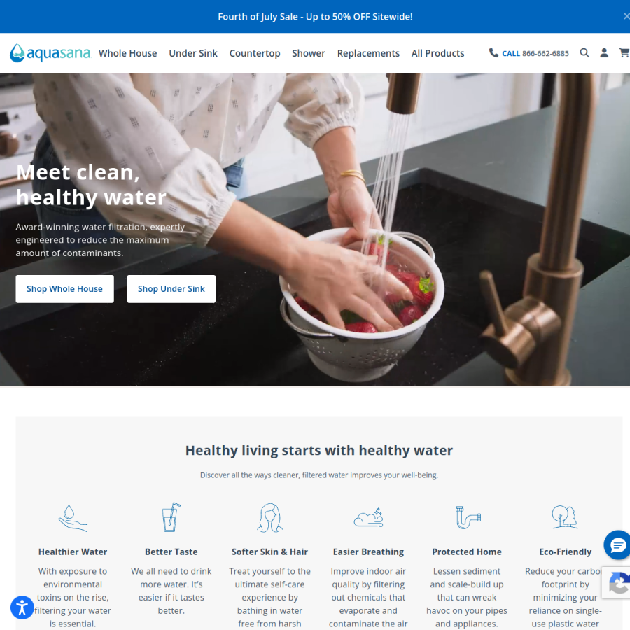 aquasana.com homepage screenshot