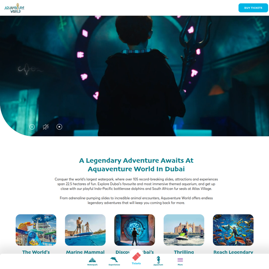 aquaventureworld.com homepage screenshot