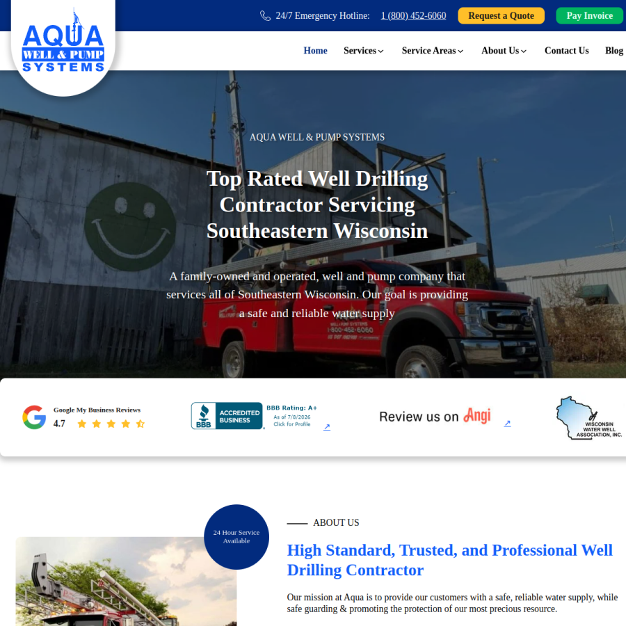 aquawell.net homepage screenshot