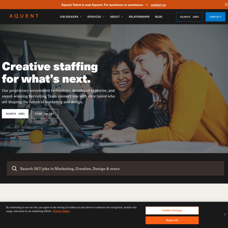 aquent.com homepage screenshot