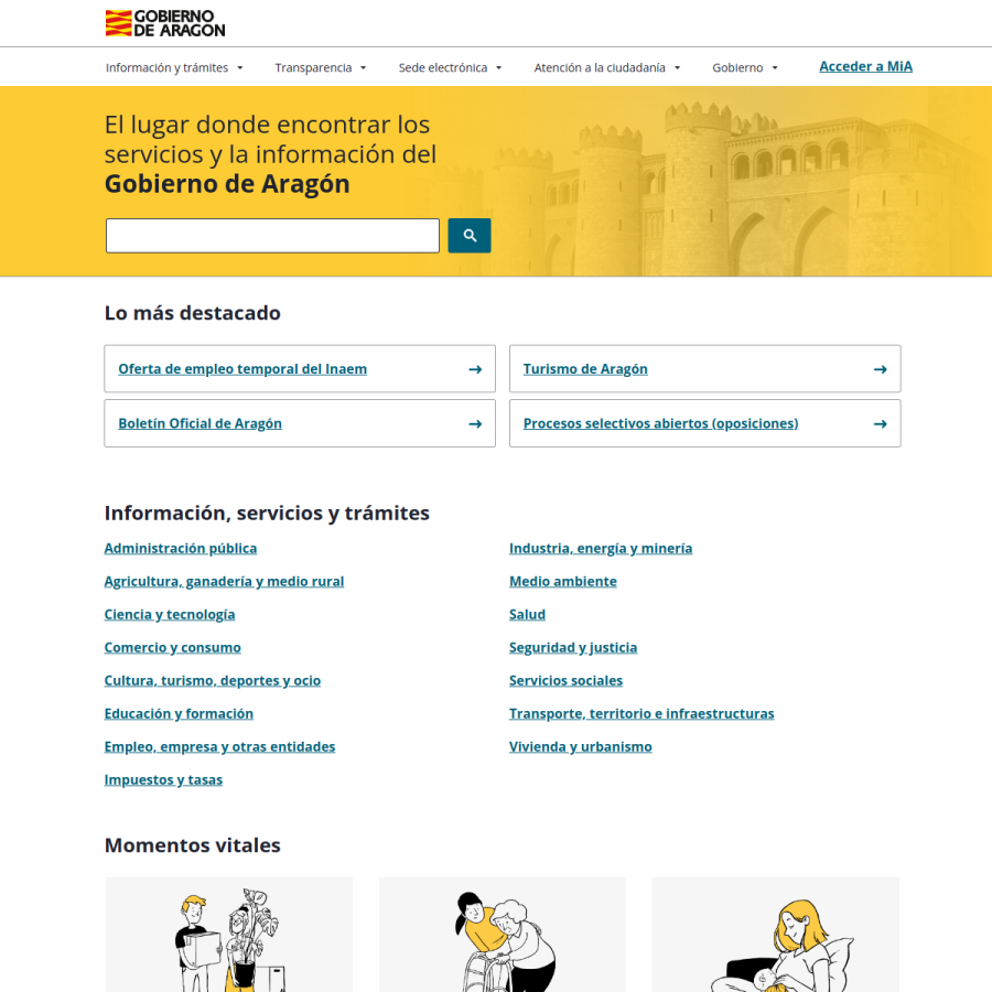 aragon.es homepage screenshot