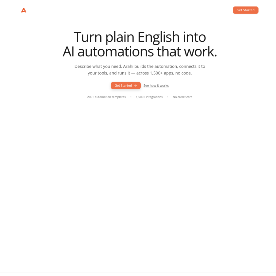arahi.ai homepage screenshot