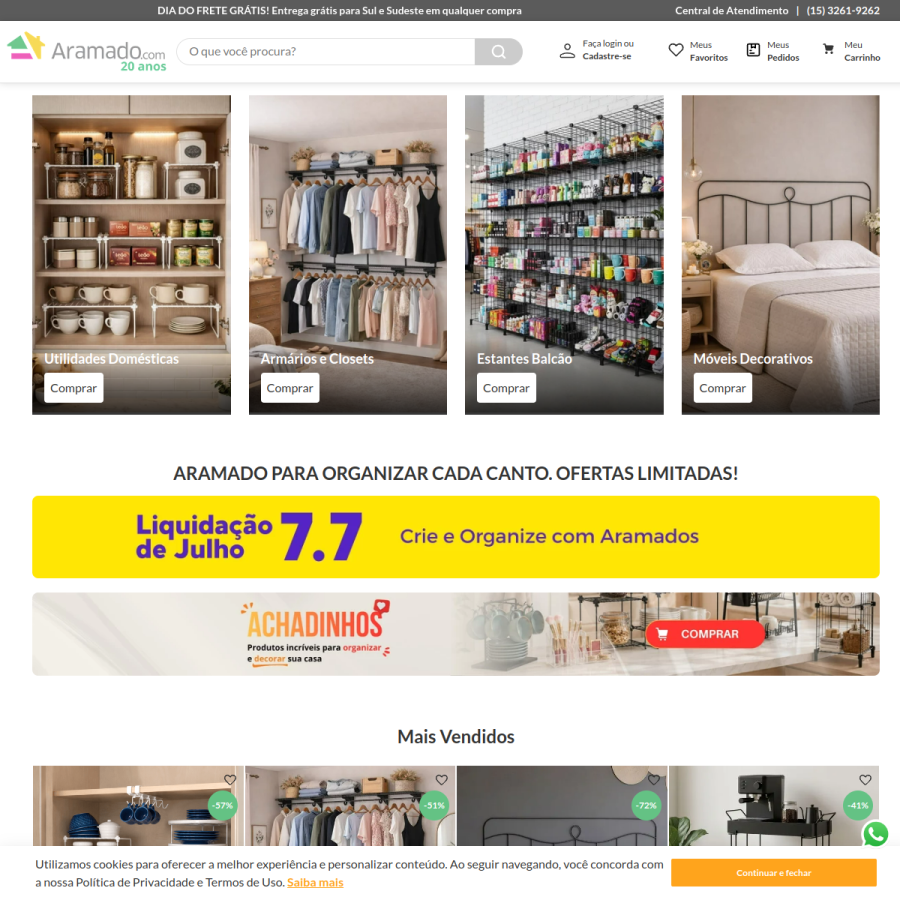 aramado.com homepage screenshot
