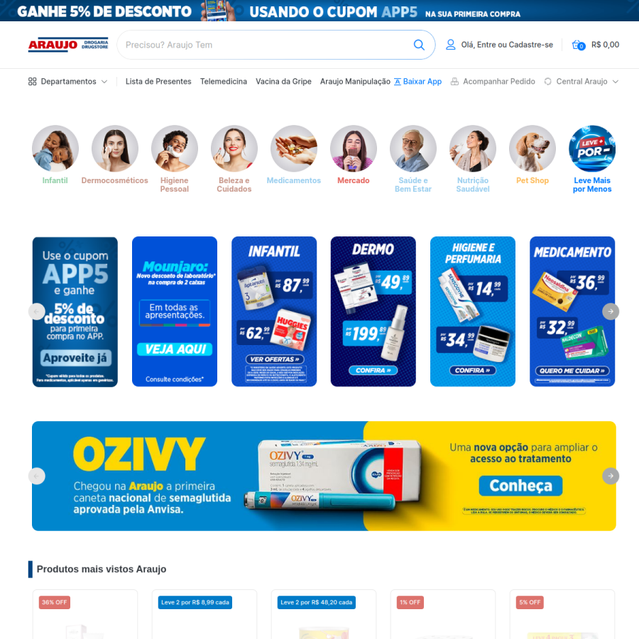 araujo.com.br homepage screenshot