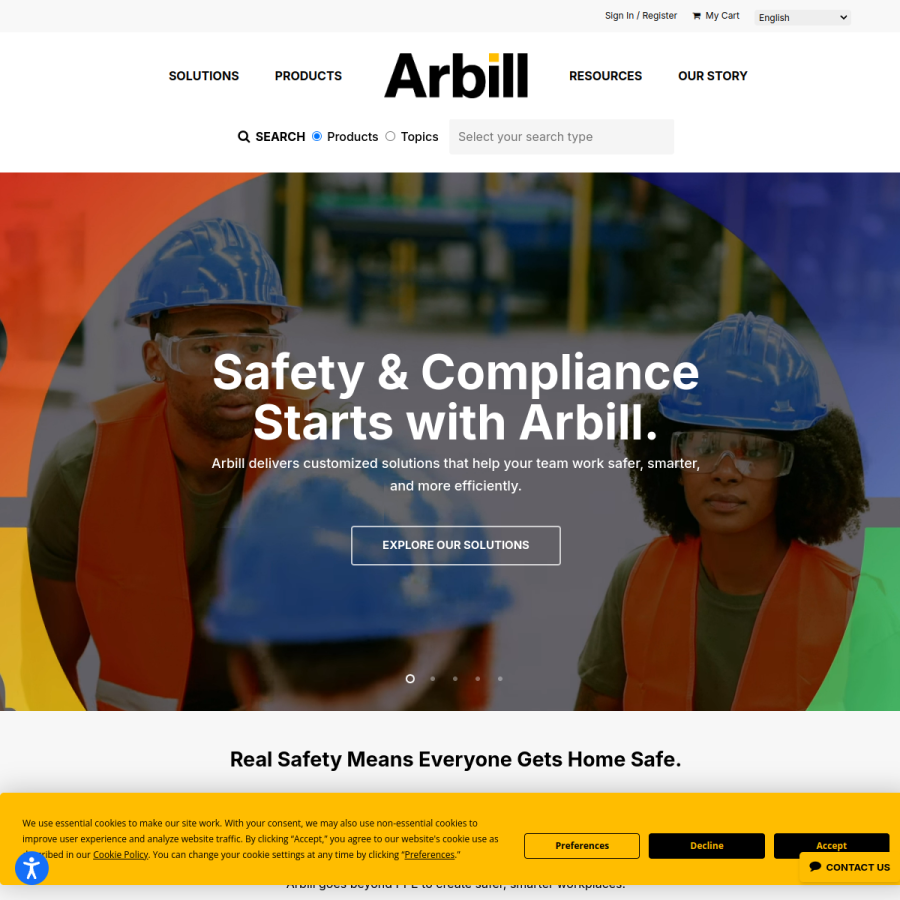 arbill.com homepage screenshot
