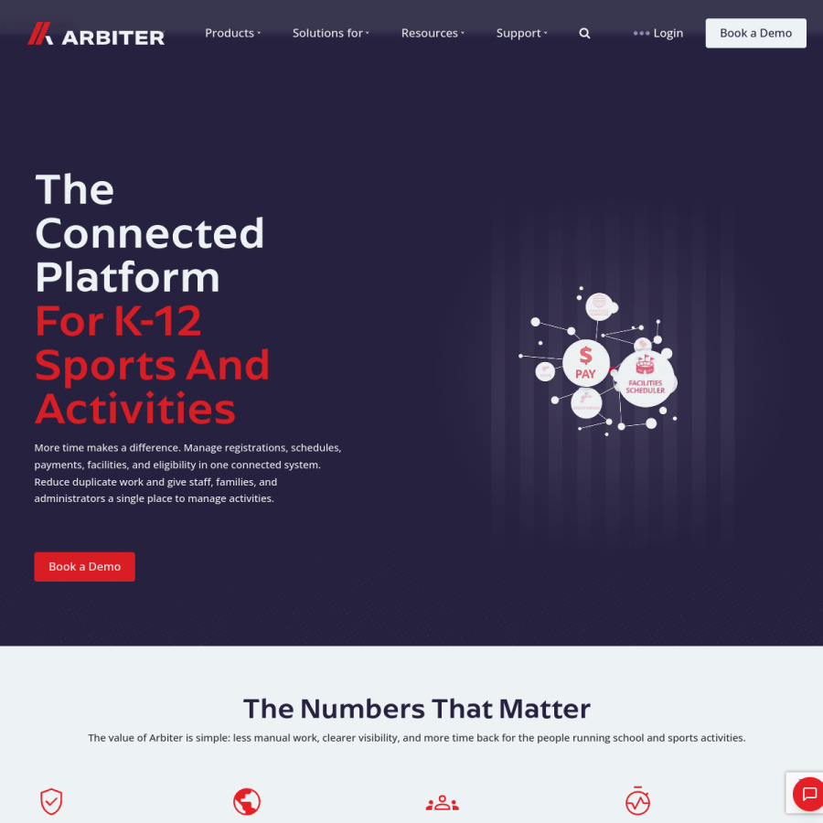 arbitersports.com homepage screenshot