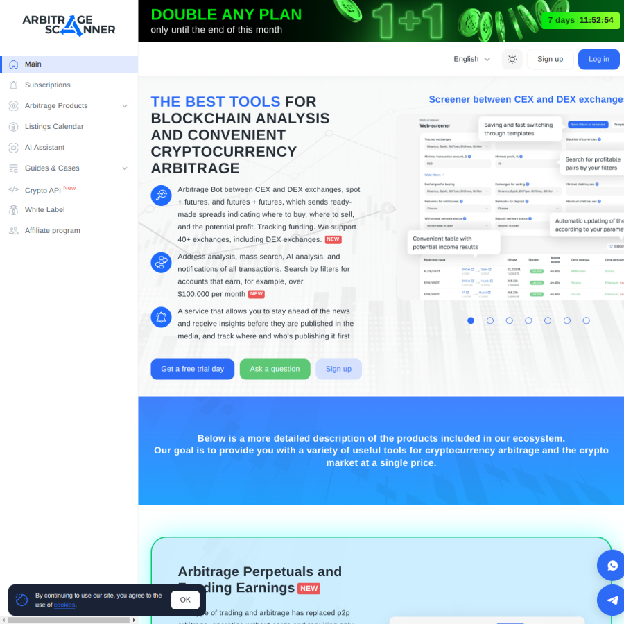 arbitragescanner.io homepage screenshot