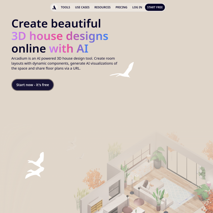 arcadium3d.com homepage screenshot