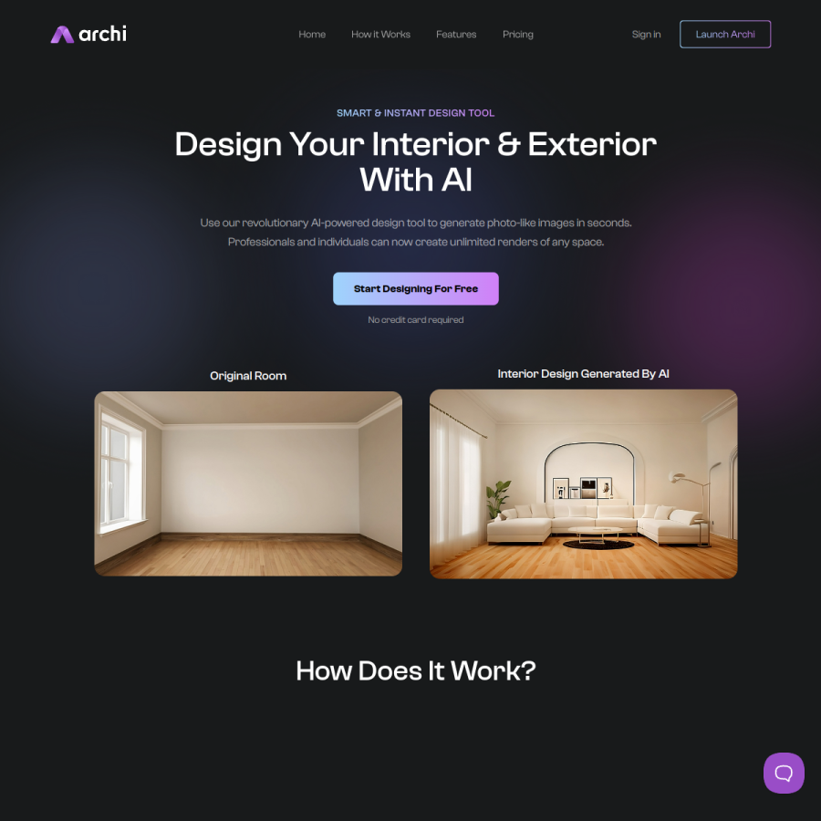 archi.ai homepage screenshot