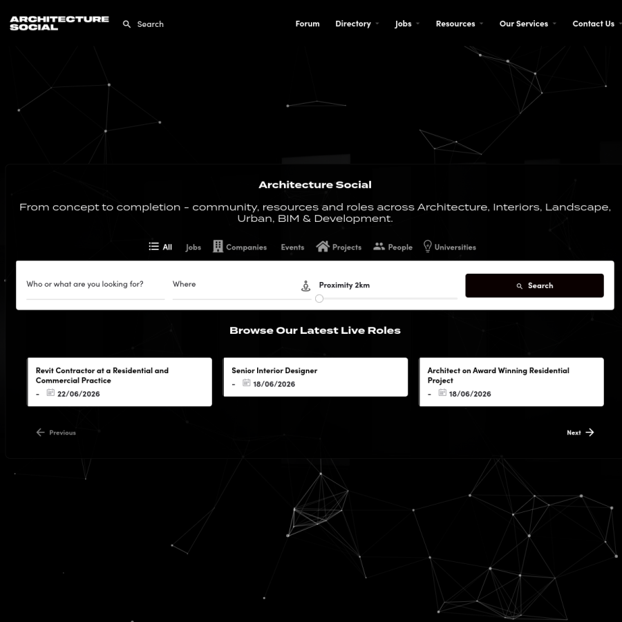 architecturesocial.com homepage screenshot