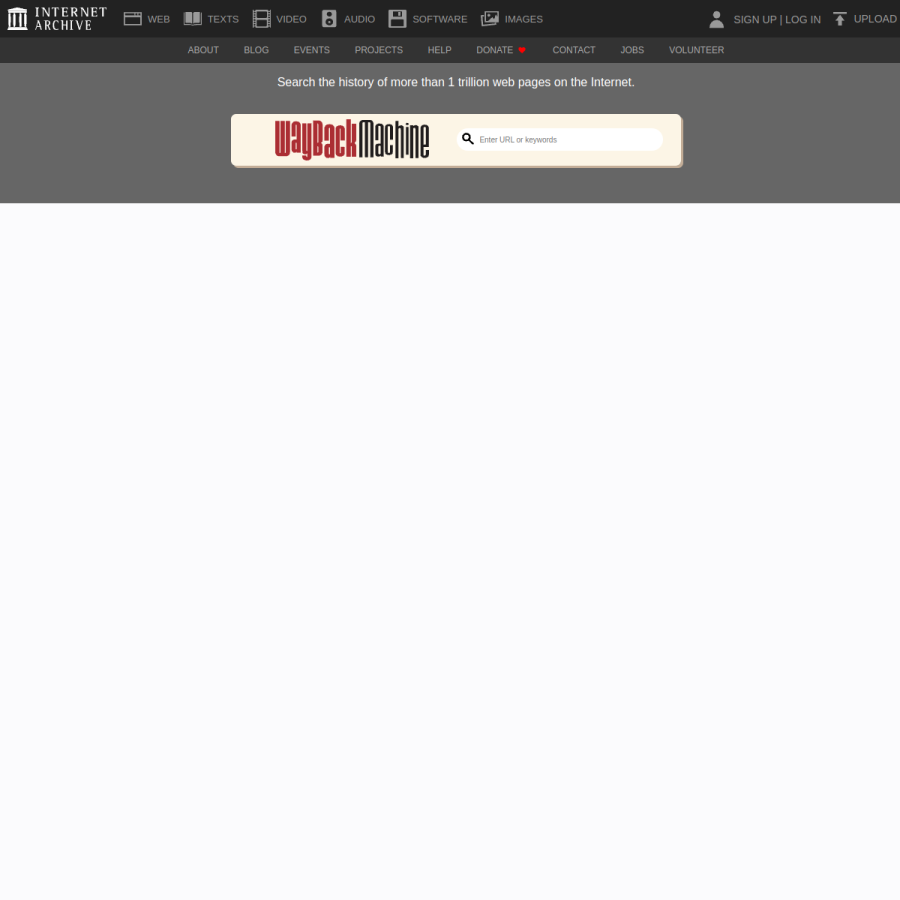 archive.org homepage screenshot