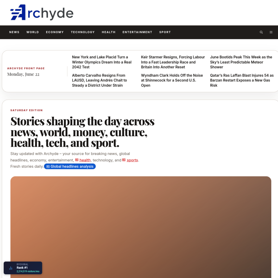 archyde.com homepage screenshot