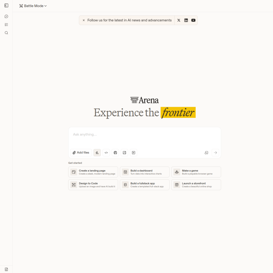 arena.ai homepage screenshot