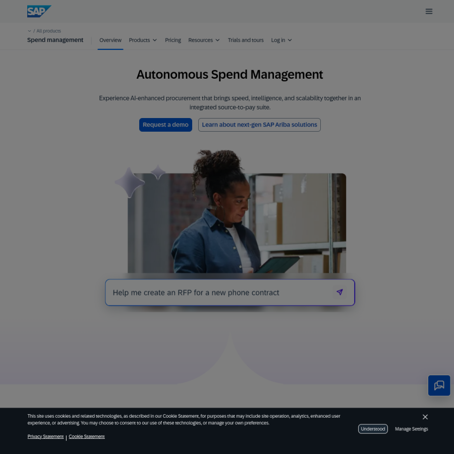 ariba.com homepage screenshot