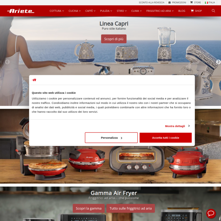 ariete.net homepage screenshot