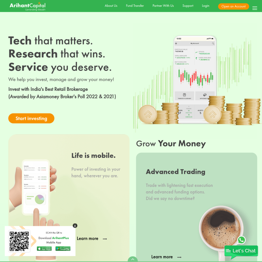 arihantcapital.com homepage screenshot