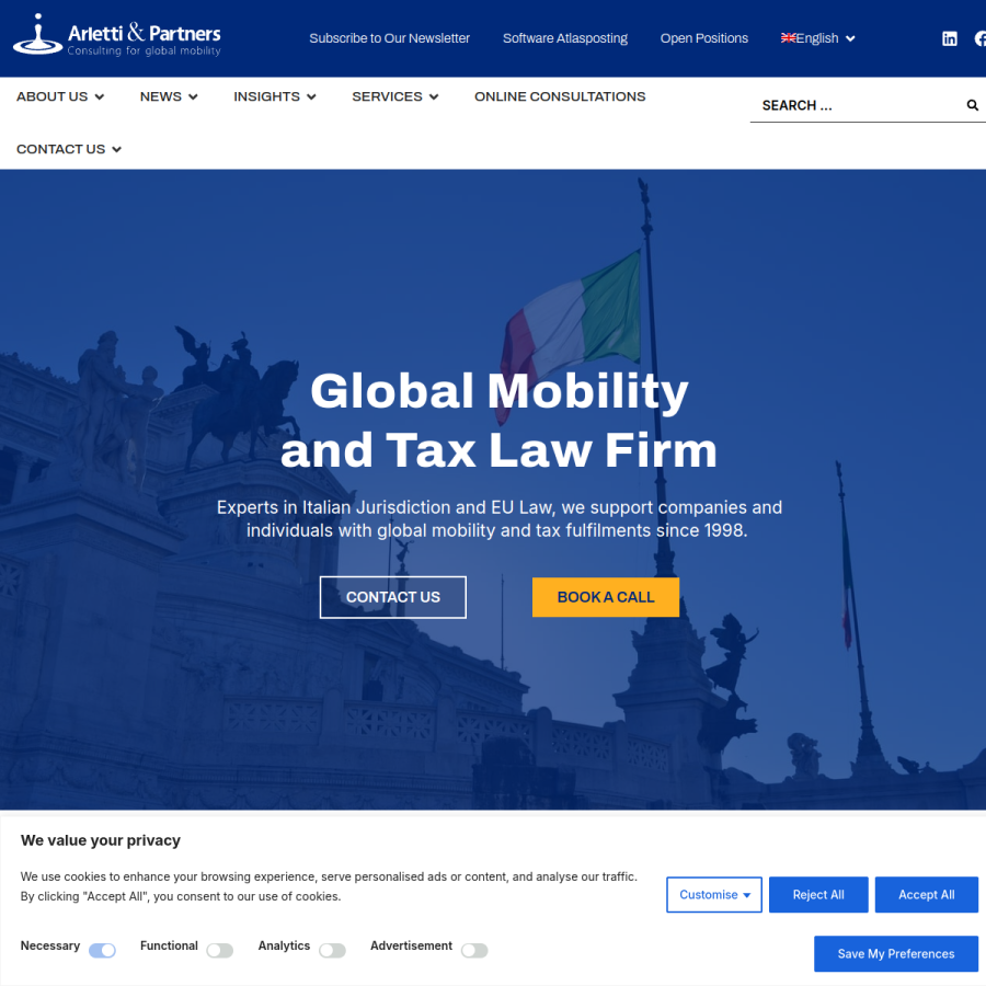 arlettipartners.com homepage screenshot