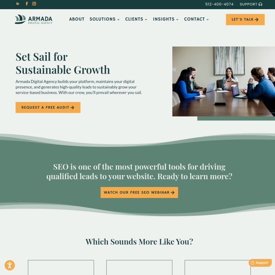 armadadigital.co homepage screenshot