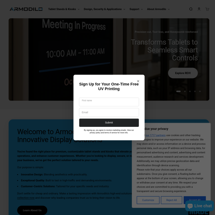 armodilo.com homepage screenshot