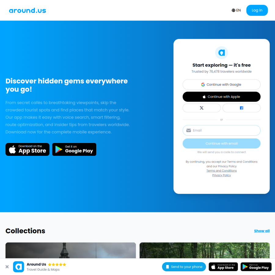 aroundus.com homepage screenshot