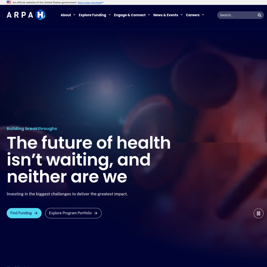 arpa-h.gov homepage screenshot