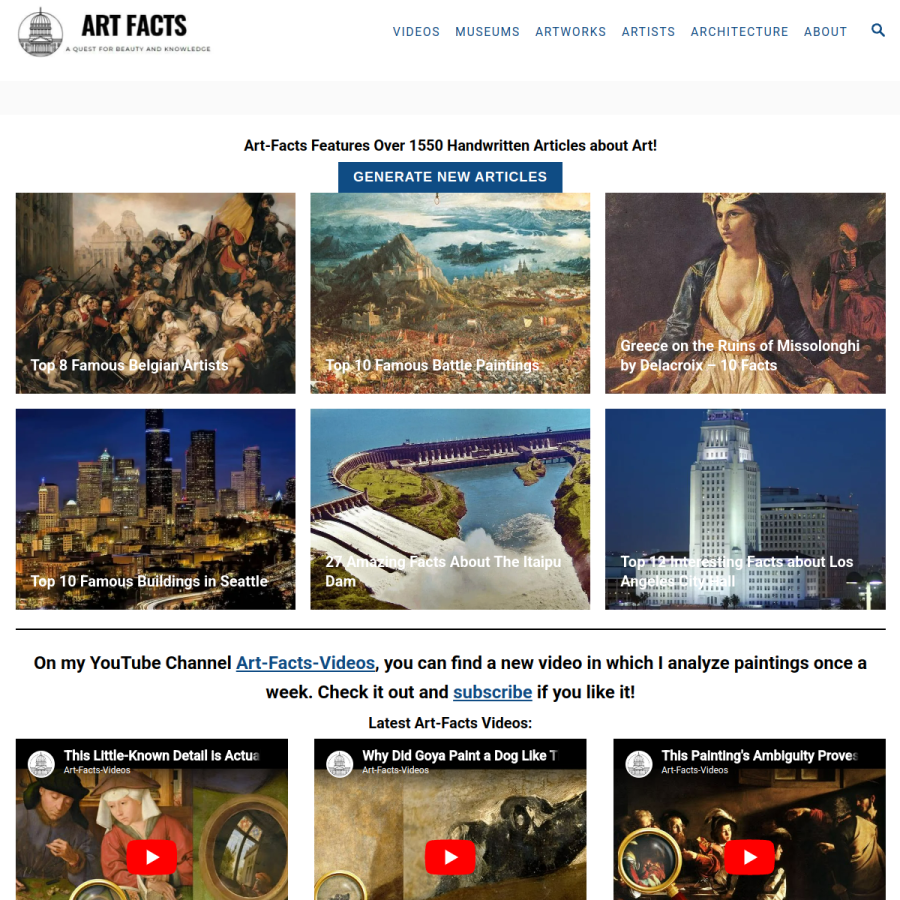 art-facts.com homepage screenshot