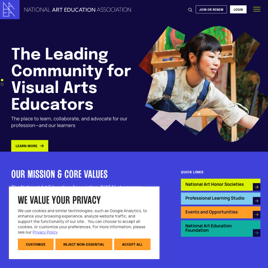 arteducators.org homepage screenshot