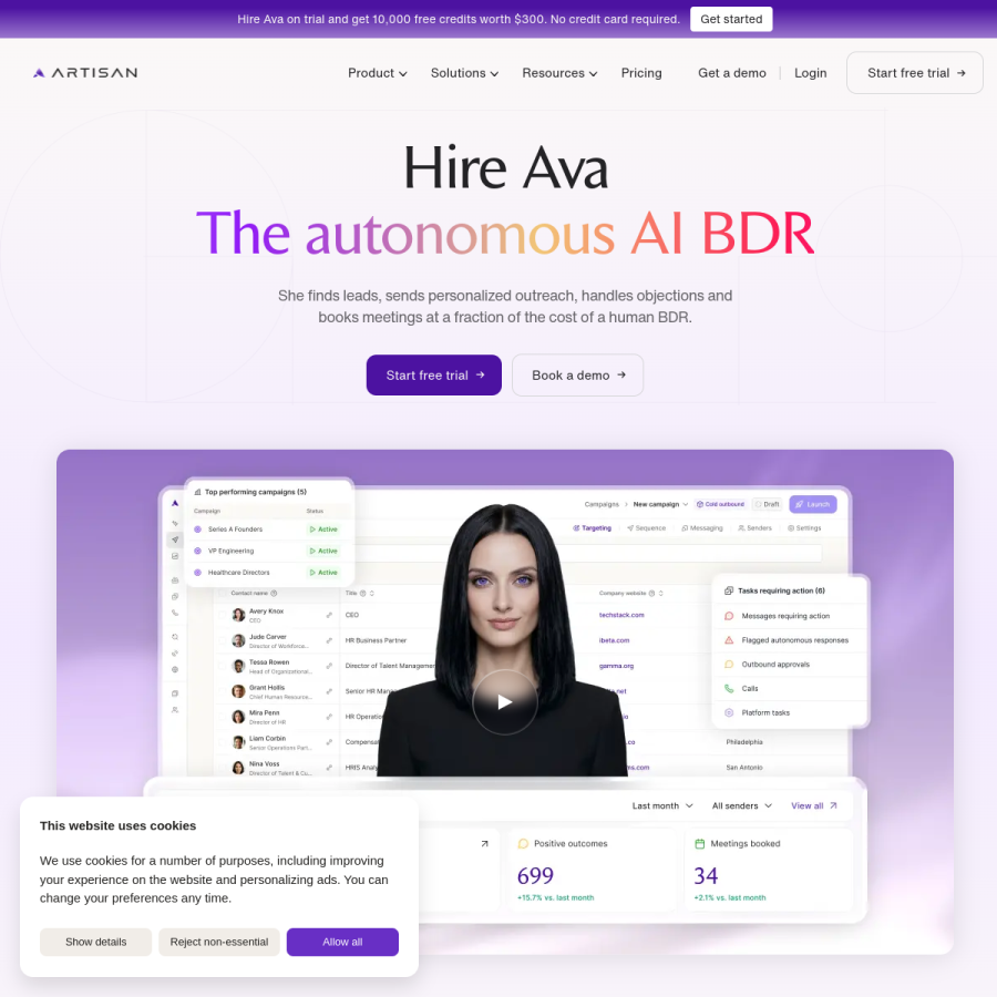 artisan.co homepage screenshot