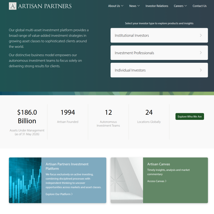 artisanpartners.com homepage screenshot