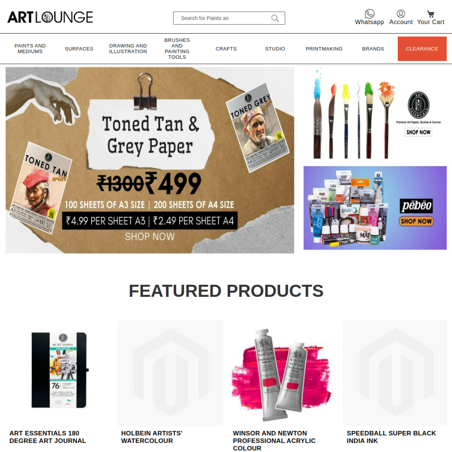 artlounge.in homepage screenshot