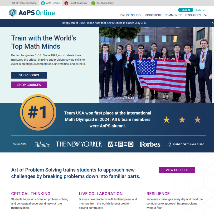 artofproblemsolving.com homepage screenshot