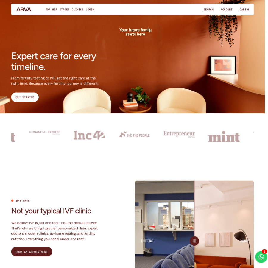 arva.health homepage screenshot