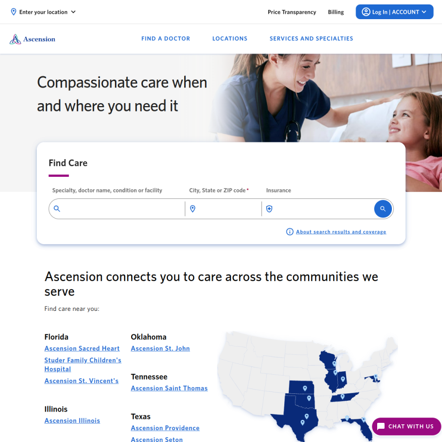 ascension.org homepage screenshot