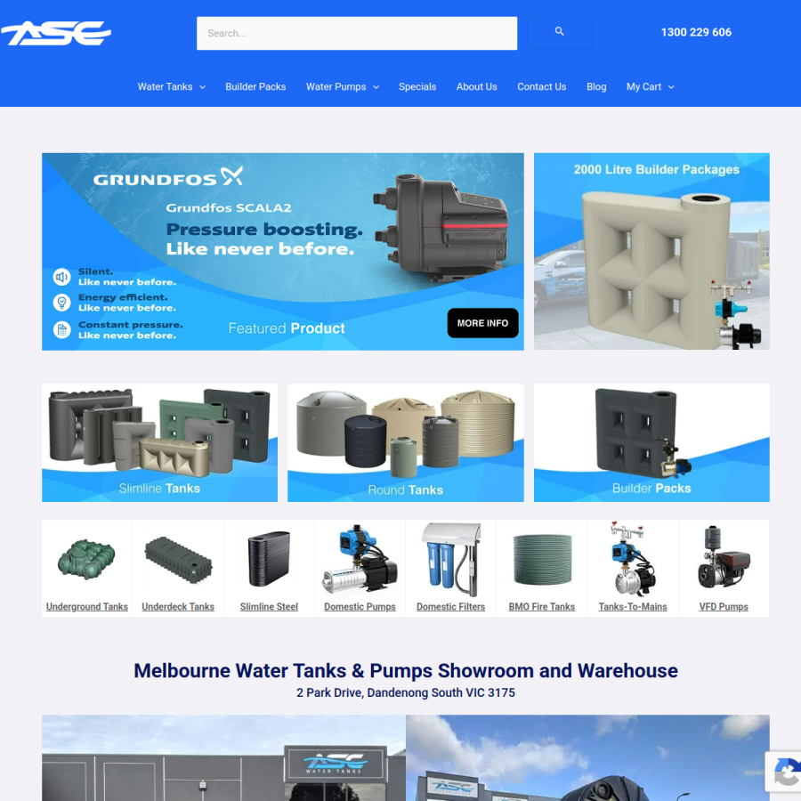 asctanks.com.au homepage screenshot