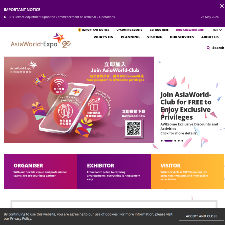 asiaworld-expo.com homepage screenshot