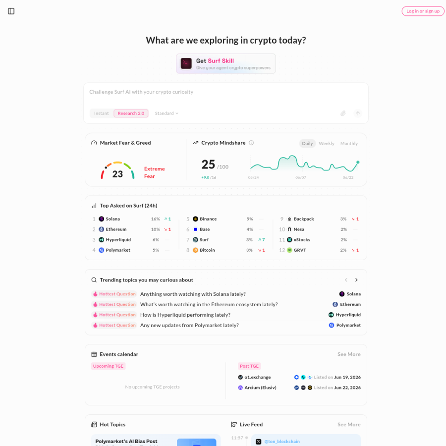 asksurf.ai homepage screenshot