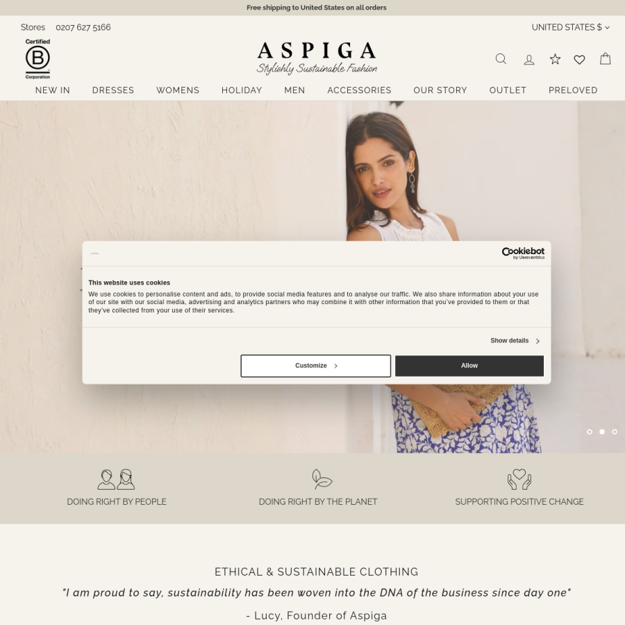 aspiga.com homepage screenshot