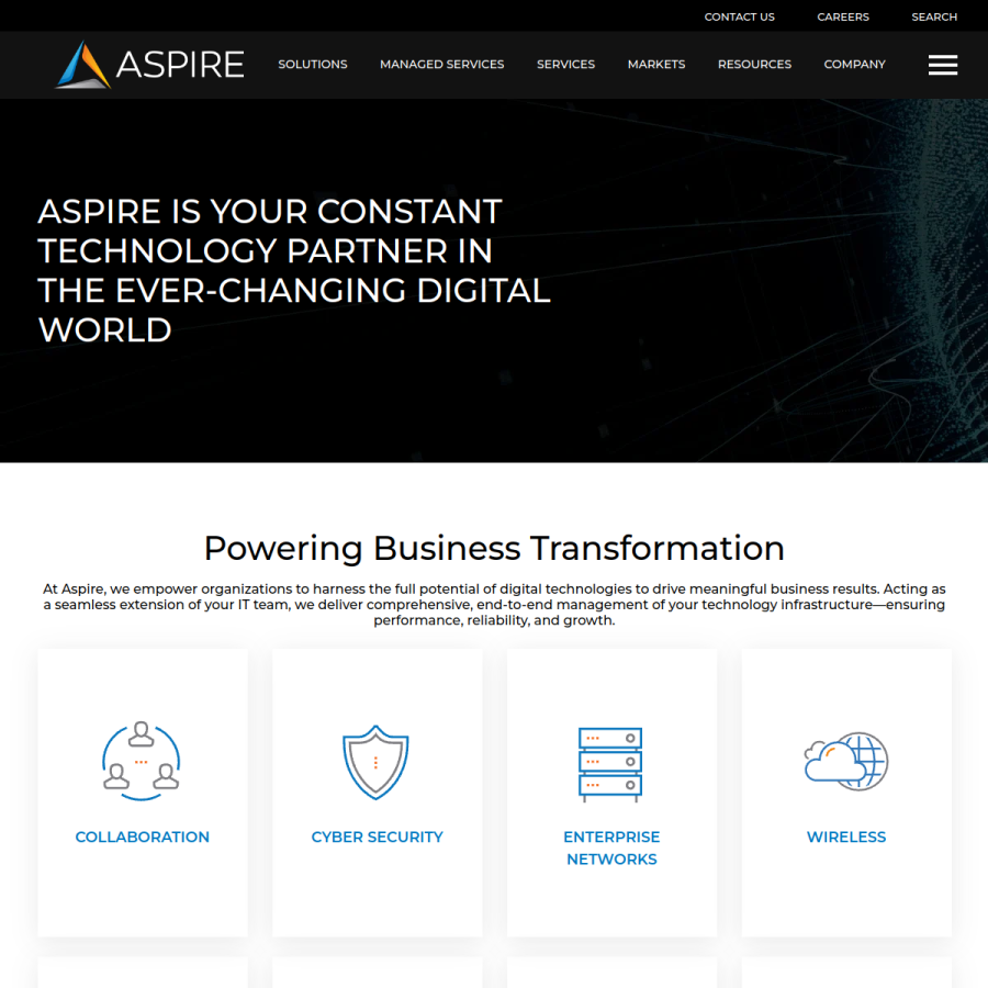 aspiretransforms.com homepage screenshot