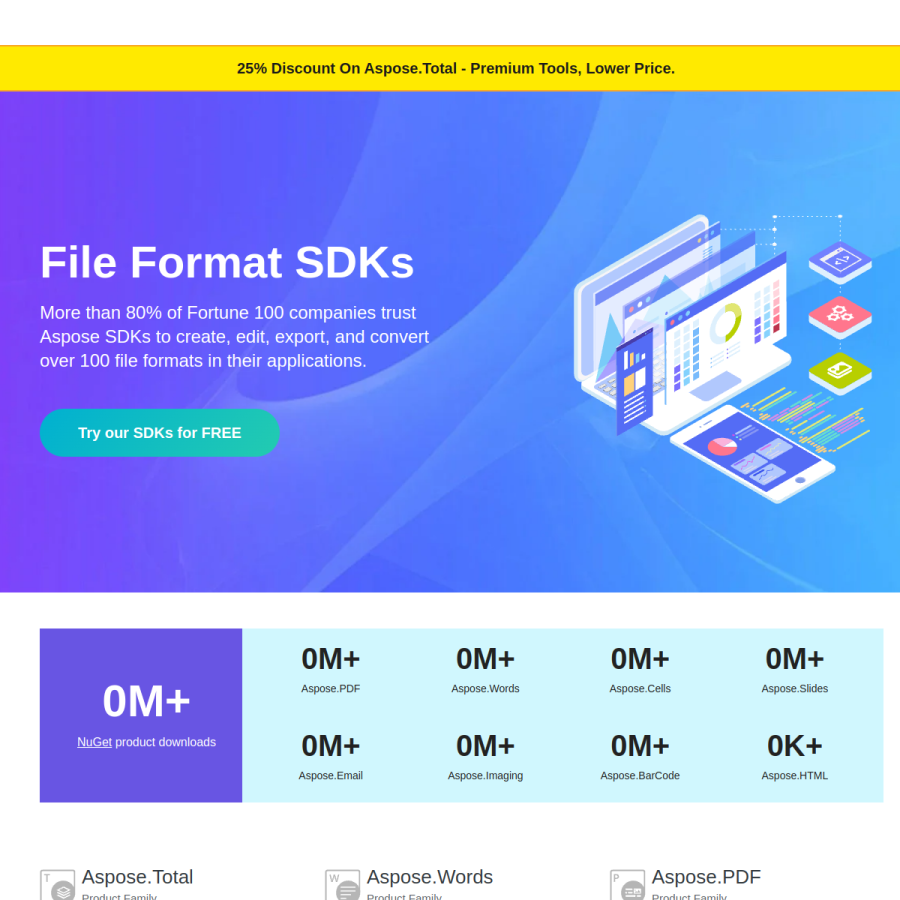 aspose.com homepage screenshot