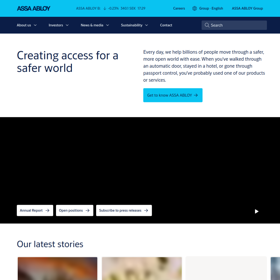 assaabloy.com homepage screenshot