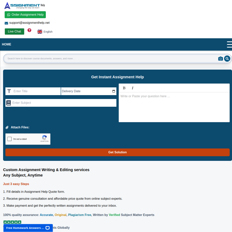 assignmenthelp.net homepage screenshot