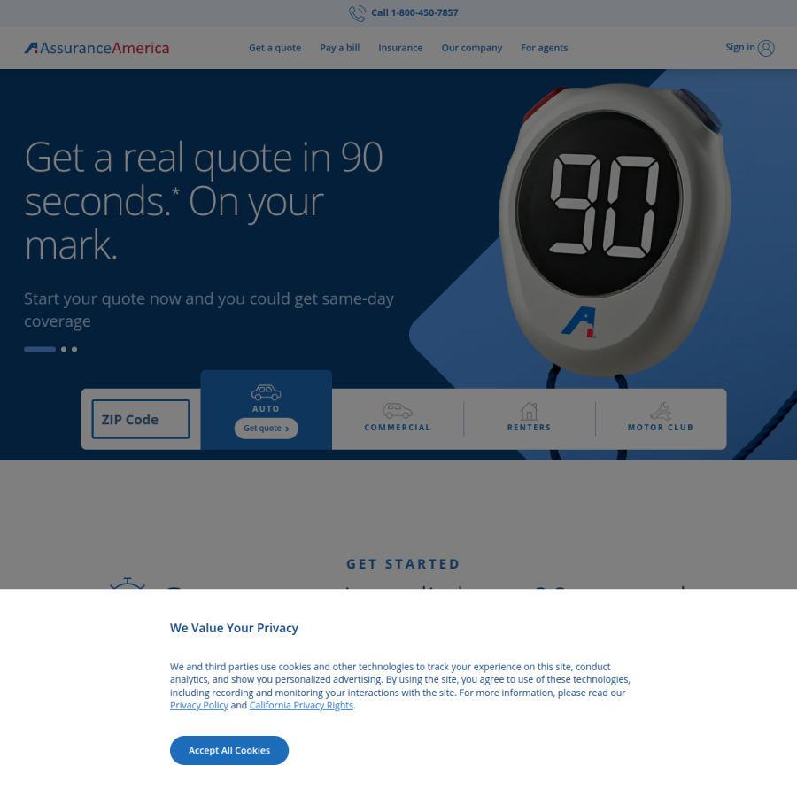 assuranceamerica.com homepage screenshot