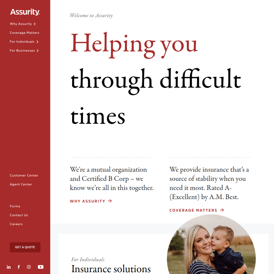 assurity.com homepage screenshot