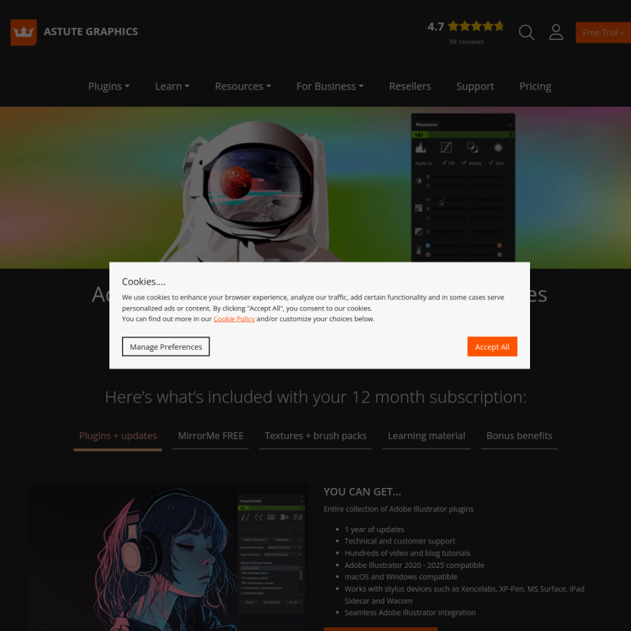 astutegraphics.com homepage screenshot