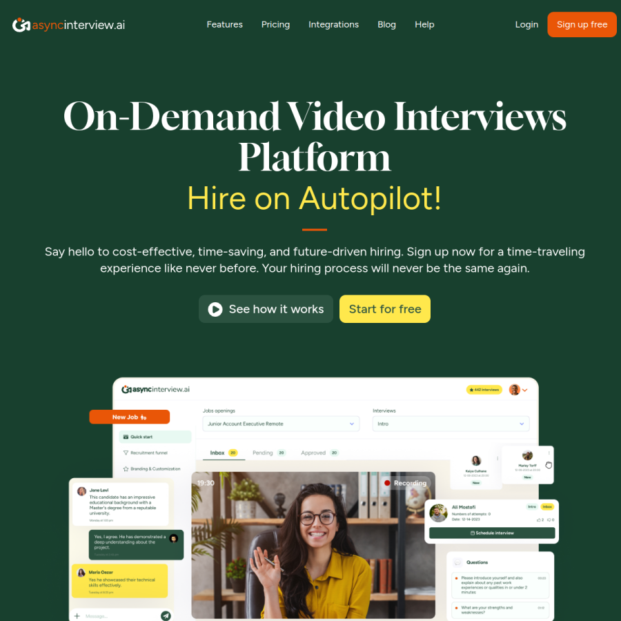 asyncinterview.io homepage screenshot