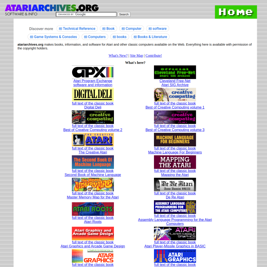 atariarchives.org homepage screenshot