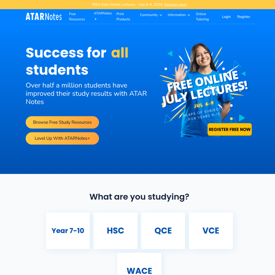 atarnotes.com homepage screenshot
